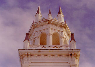 detail of the wooden steeple