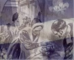 Florence Nightingale - from the Pictorial Encyclopædia, Samson Low Marston & Co., Ltd (date of publication not marked) super-imposed on the Fleur du Lys